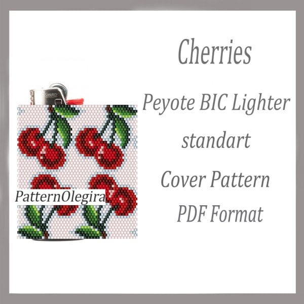Cherries beading lighter cover pattern Beading patterns Bead peyote pattern Beading Olegirabeadpatterns
