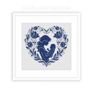Mother and child #1 Scheme for cross stitch PDF