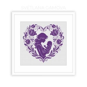 Mother and child #1 Scheme for cross stitch PDF