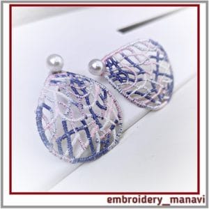 In The Hoop FSL earrings fancy shape Machine embroidery design