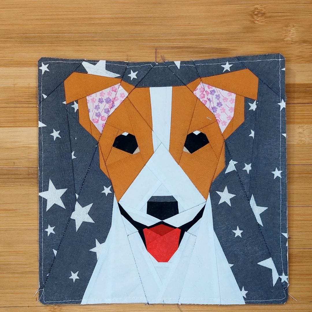 8in Jack Russell quilt block patterns 4 versions with variation 4 Jack Russell quilt block рatterns