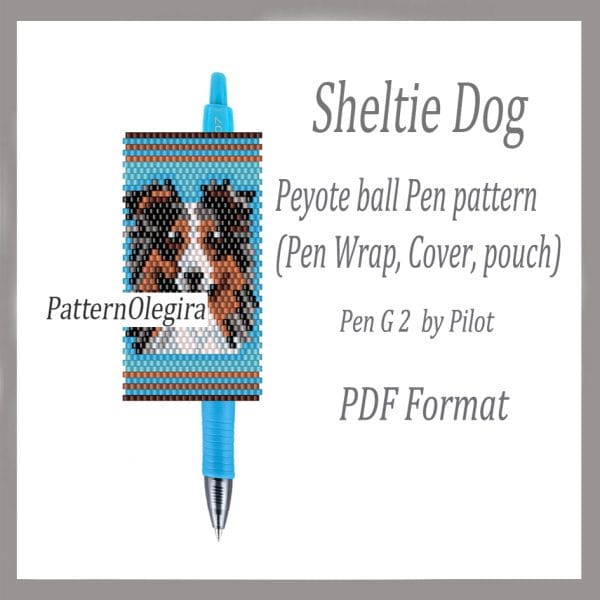 Sheltie dog bead pattern Sheltie dog cover pen Sheltie Pen Wraps Dog bead patterns Olegirabeadpatterns