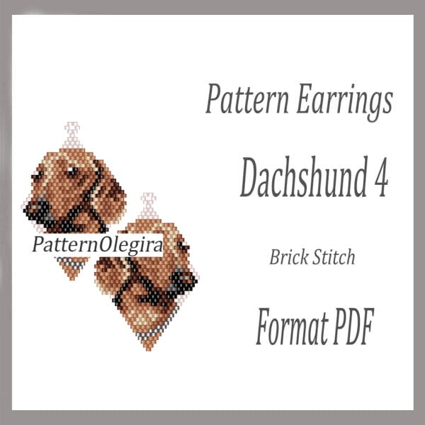 Dachshund 4 Earrings bead pattern Beading pattern Olegirabeadpatterns
