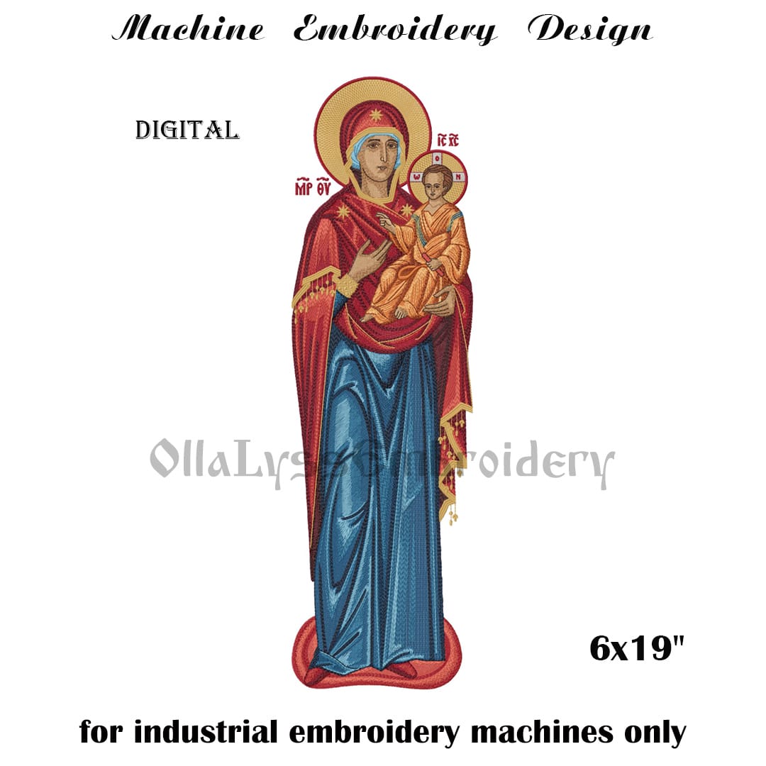 Theotokos The Guide embroidery design 1 Virgin and Jesus embroidery design