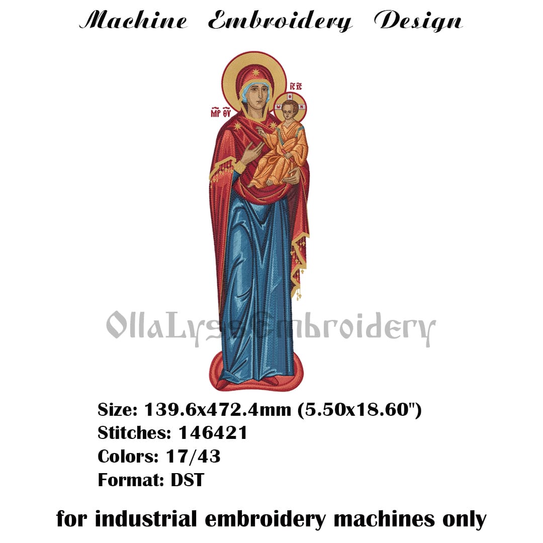Theotokos The Guide embroidery design 2 Virgin Mary embroidery design