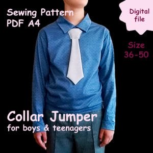 Sewing Pattern Jumper with collar for boys, sewing pattern pdf