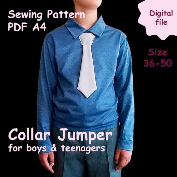 Sewing Pattern Jumper with collar for boys, sewing pattern pdf 1 Sewing Pattern Jumper with collar for boys, sewing pattern pdf