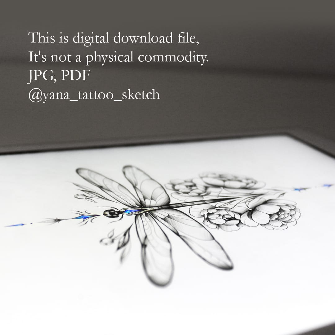 Dragonfly Tattoo Design Flowers And Dragonfly Tattoo Idea Stencil 2 Dragonfly Tattoo Design Flowers And Dragonfly Tattoo Idea Stencil - Image 2