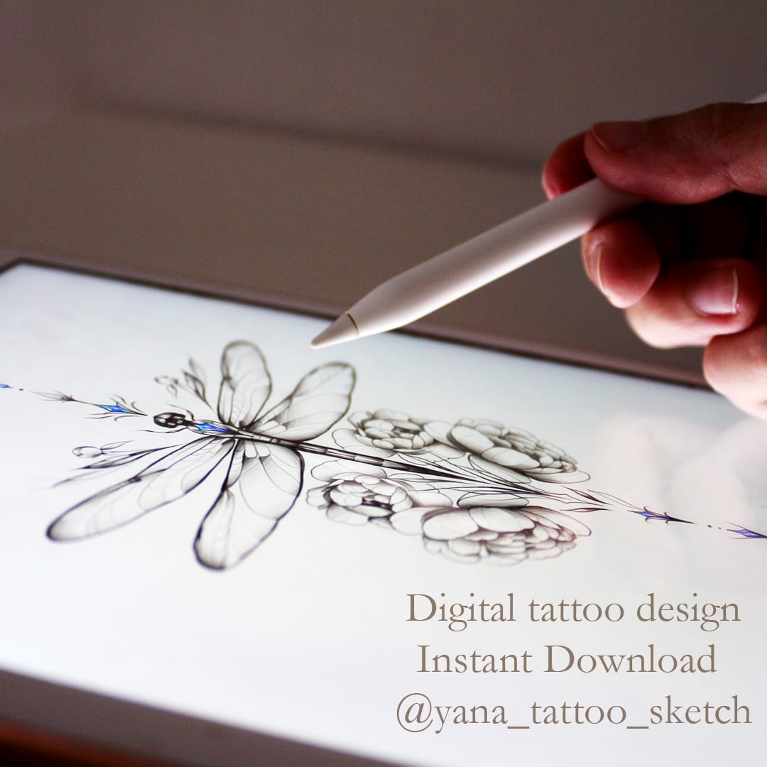 Dragonfly Tattoo Design Flowers And Dragonfly Tattoo Idea Stencil 3 Dragonfly Tattoo Design Flowers And Dragonfly Tattoo Idea Stencil - Image 3