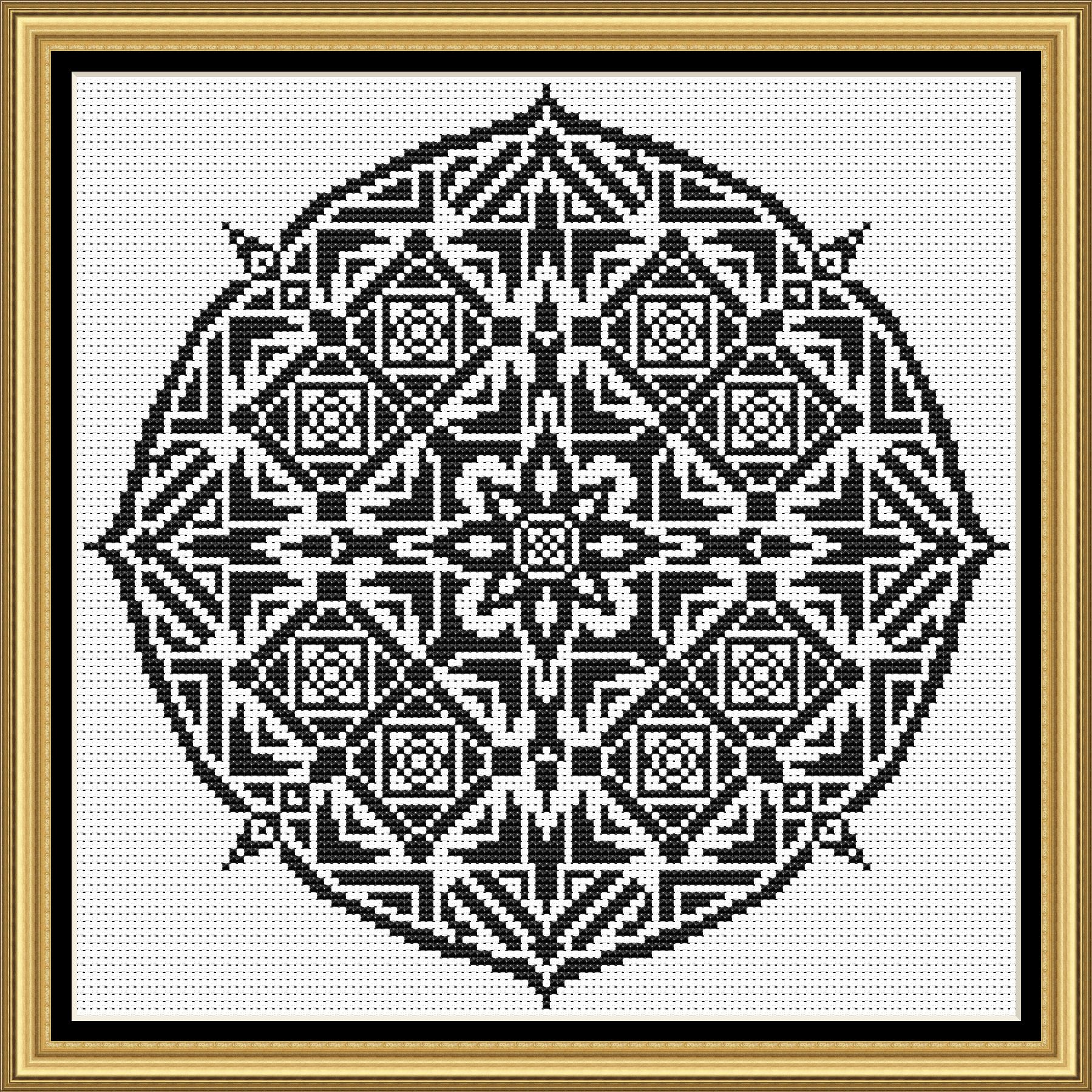 Cross stitch pattern Mandala 6 Cross stitch pattern Mandala Black