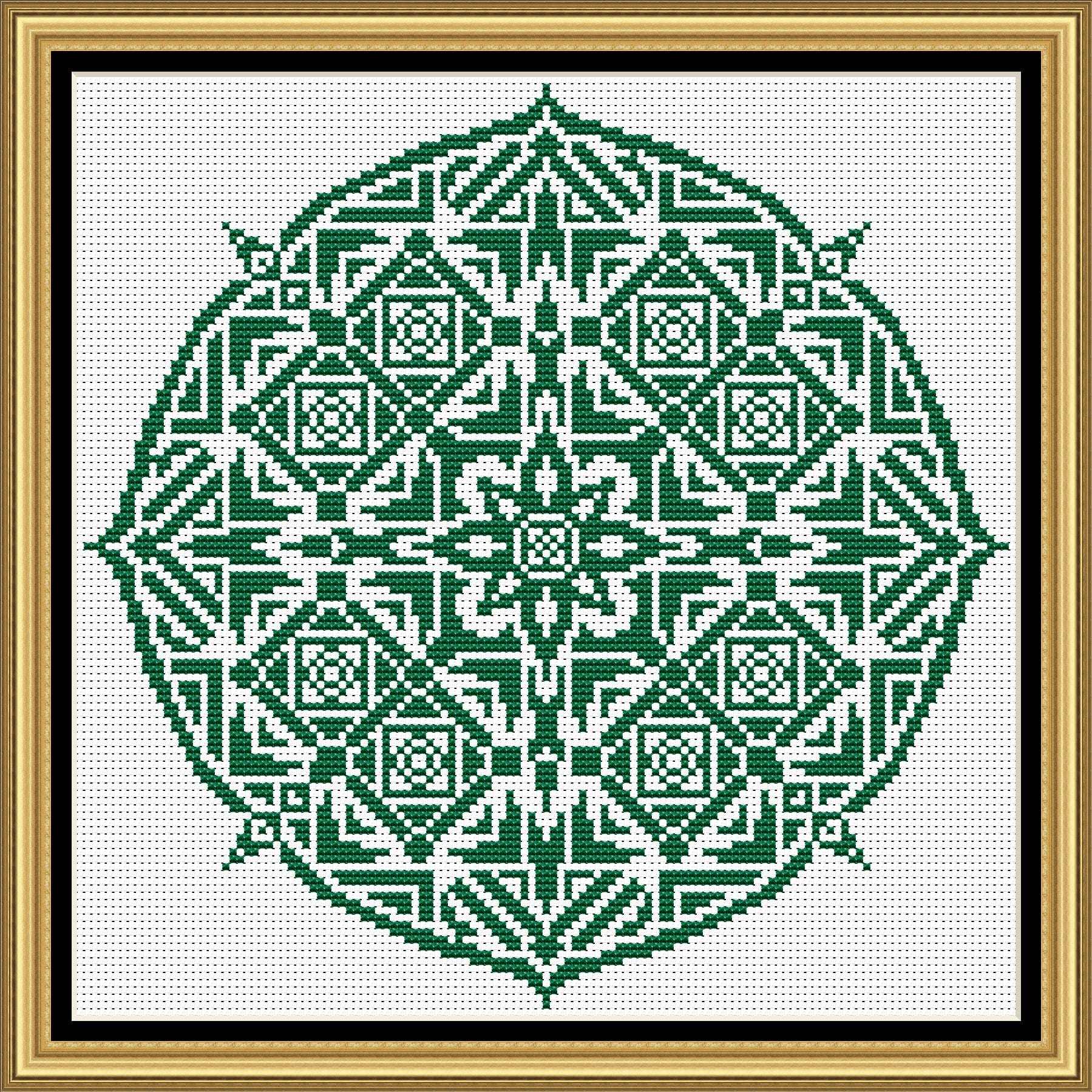 Cross stitch pattern Mandala 3 Cross stitch pattern Mandala Green