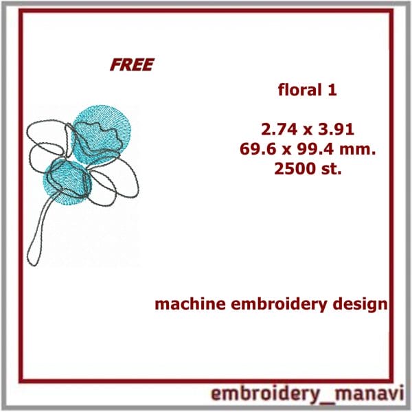 Machine embroidery design Floral