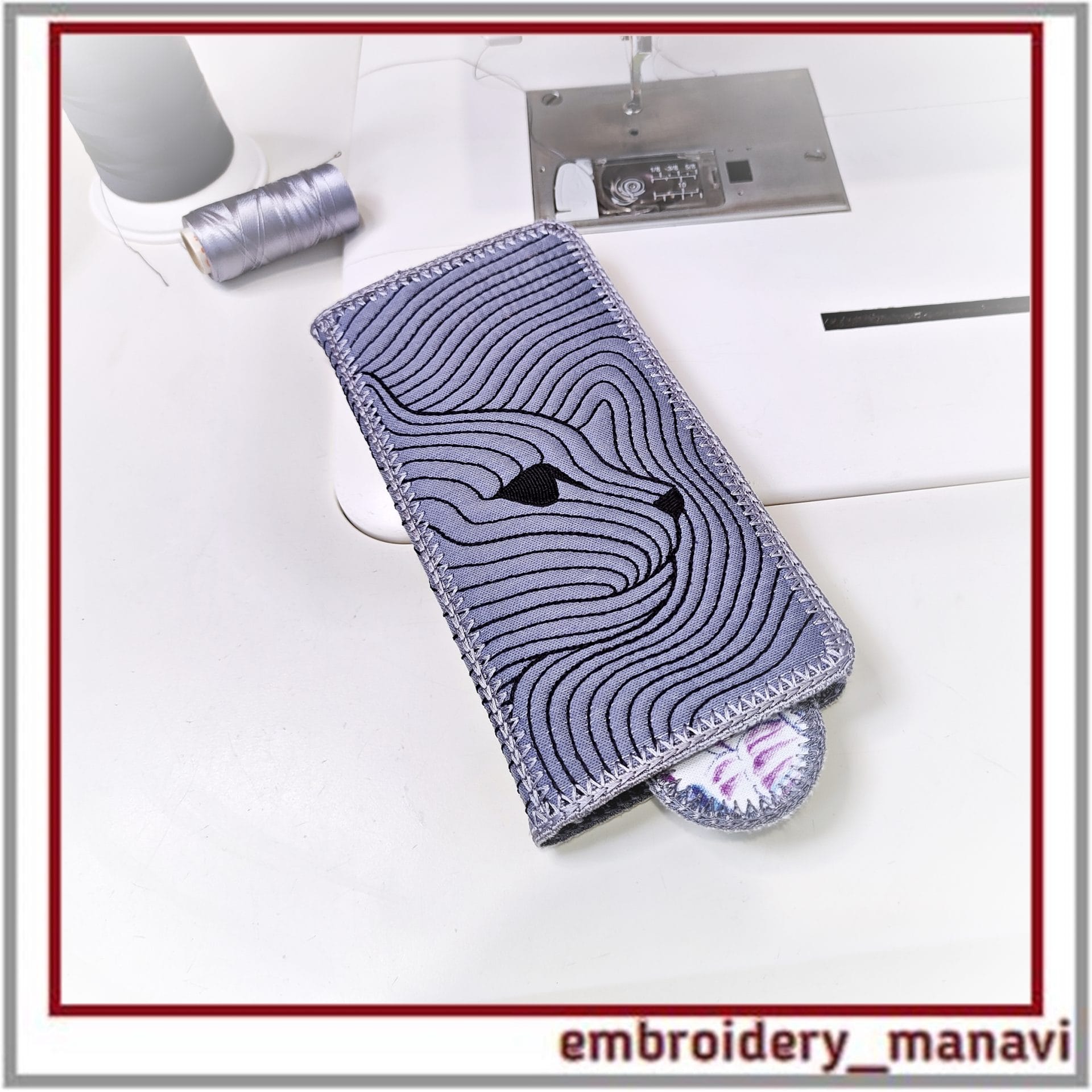 In the hoop embroidery design smartphone case card slots Cat 1 In_the_hoop_embroidery_design_smartphone_case_3x6.56_Cat_by_Embroidery_Manavi_05