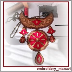 In the hoop embroidery design a set of designs for jewelry Tulip
