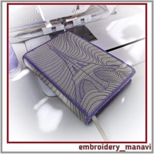 In The Hoop Cover for Book or Notebook with quilting Eiffel Tower