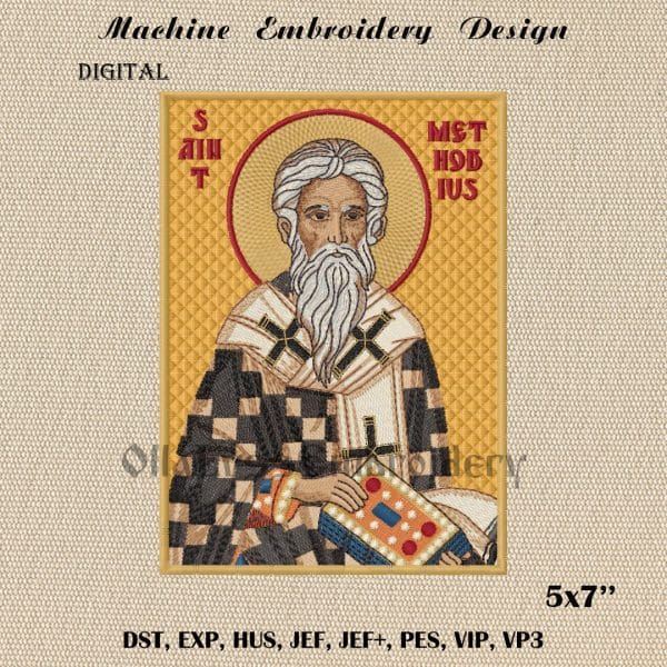 Icon of Saint Methodius embroidery design