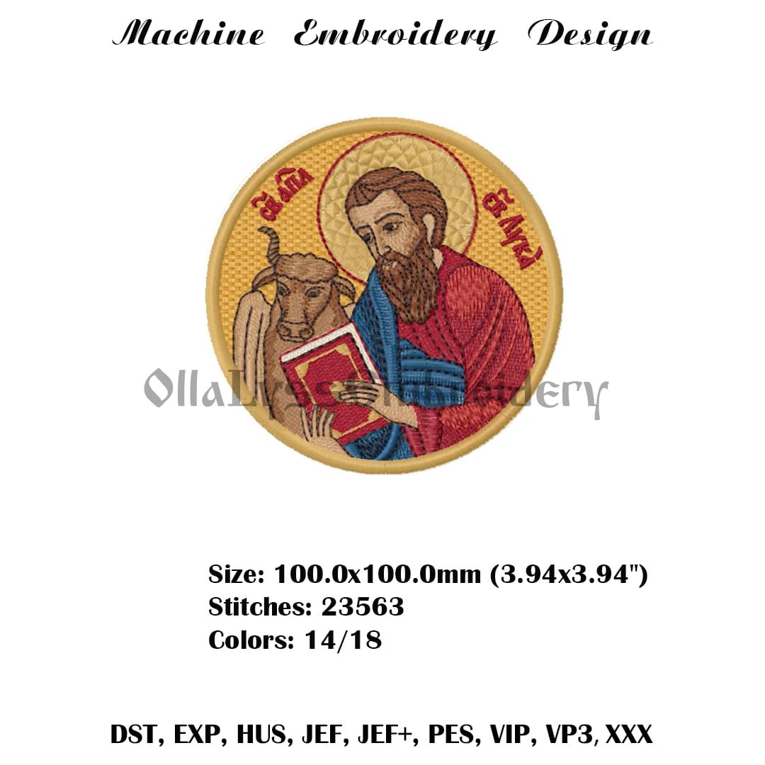 Holy Evangelists embroidery designs 5 Holy Apostle Luke embroidery design