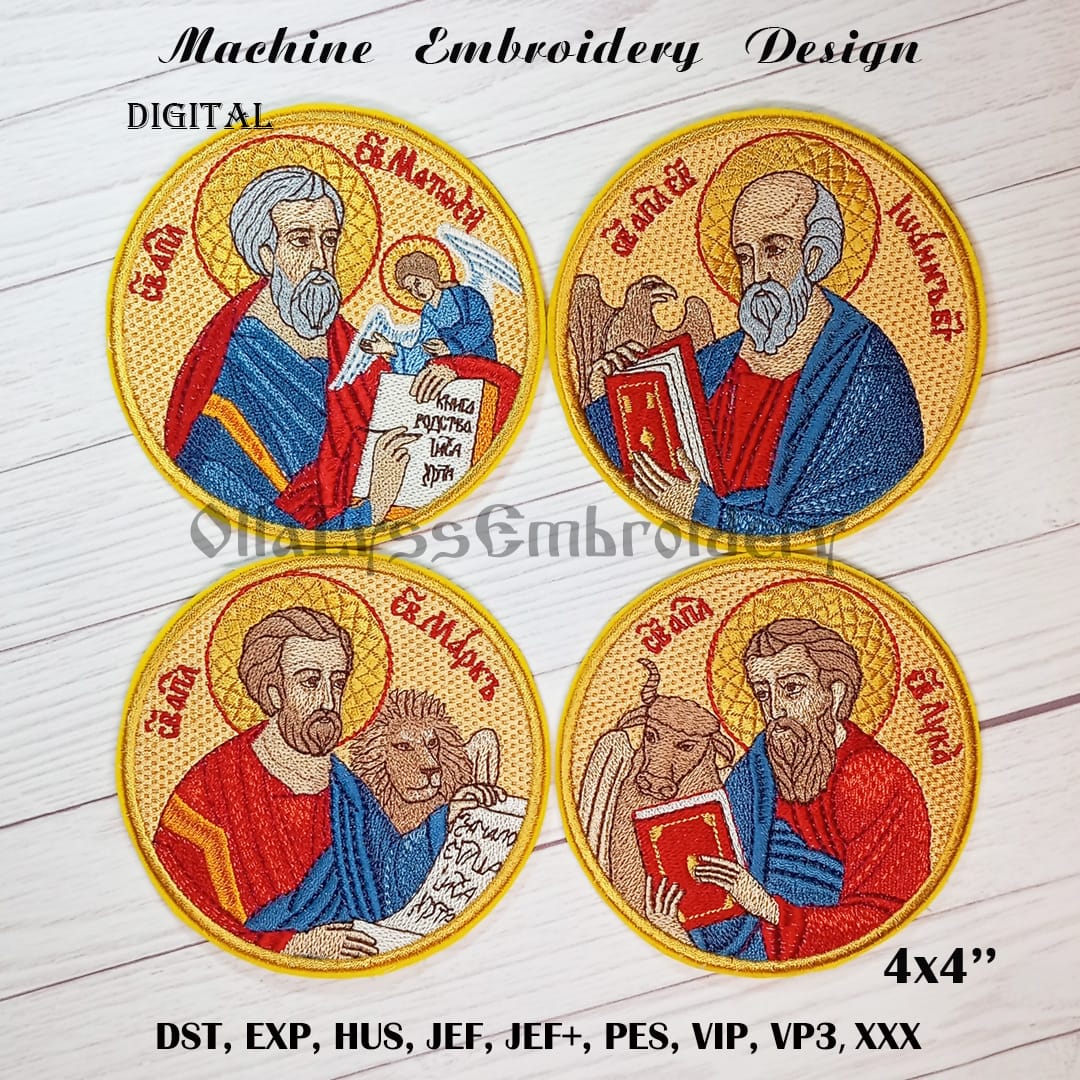 Holy Evangelists embroidery designs 1 Holy Apostles embroidery designs