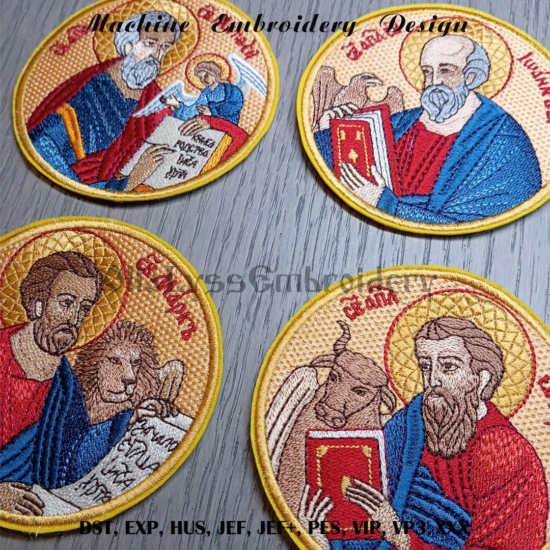 Holy Evangelists embroidery designs 6 Holy Evangelists embroidery designs