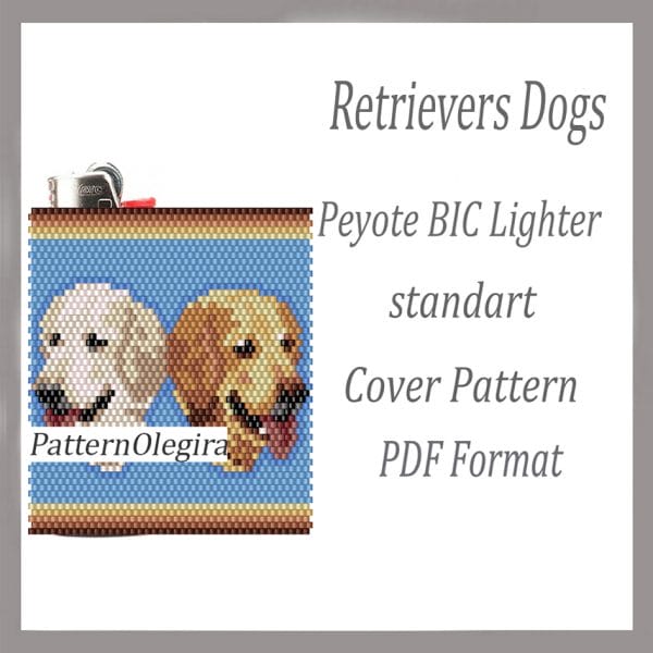 Retrievers Dogs bead lighter pattern Dog beading patterns Olegirabeadpatterns