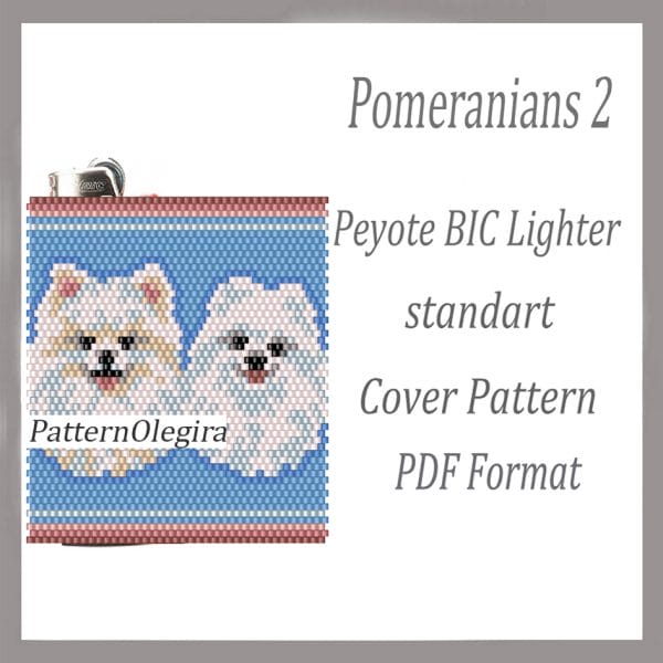 Pomeranians Dogs 2 bead lighter pattern Dog beading patterns Olegirabeadpatterns