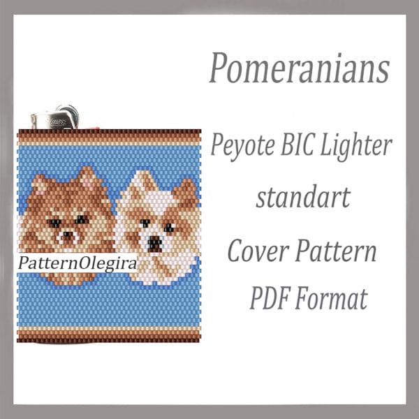 Pomeranians Dogs bead lighter pattern Dog beading patterns Olegirabeadpatterns