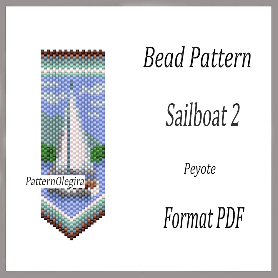 Sailboat 2 bead pattern PDF Beading pattern even peyote 1 Sailboat 2 bead pattern Sailboad beading pattern Bead peyote pattern Olegirabeadpatterns