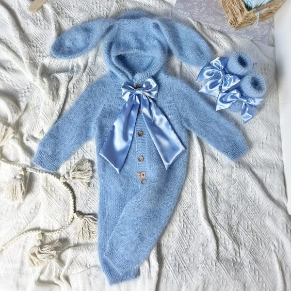 Baby Romper Blue Angora 3-6 Months