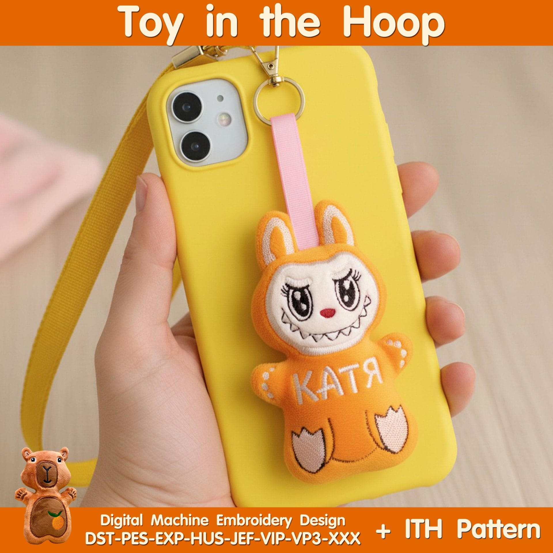 ITH pattern Cute Labubu Toy In The Hoop machine embroidery design 4 labubu-design-for-machine-embroidery-toy-in-the-hoop
