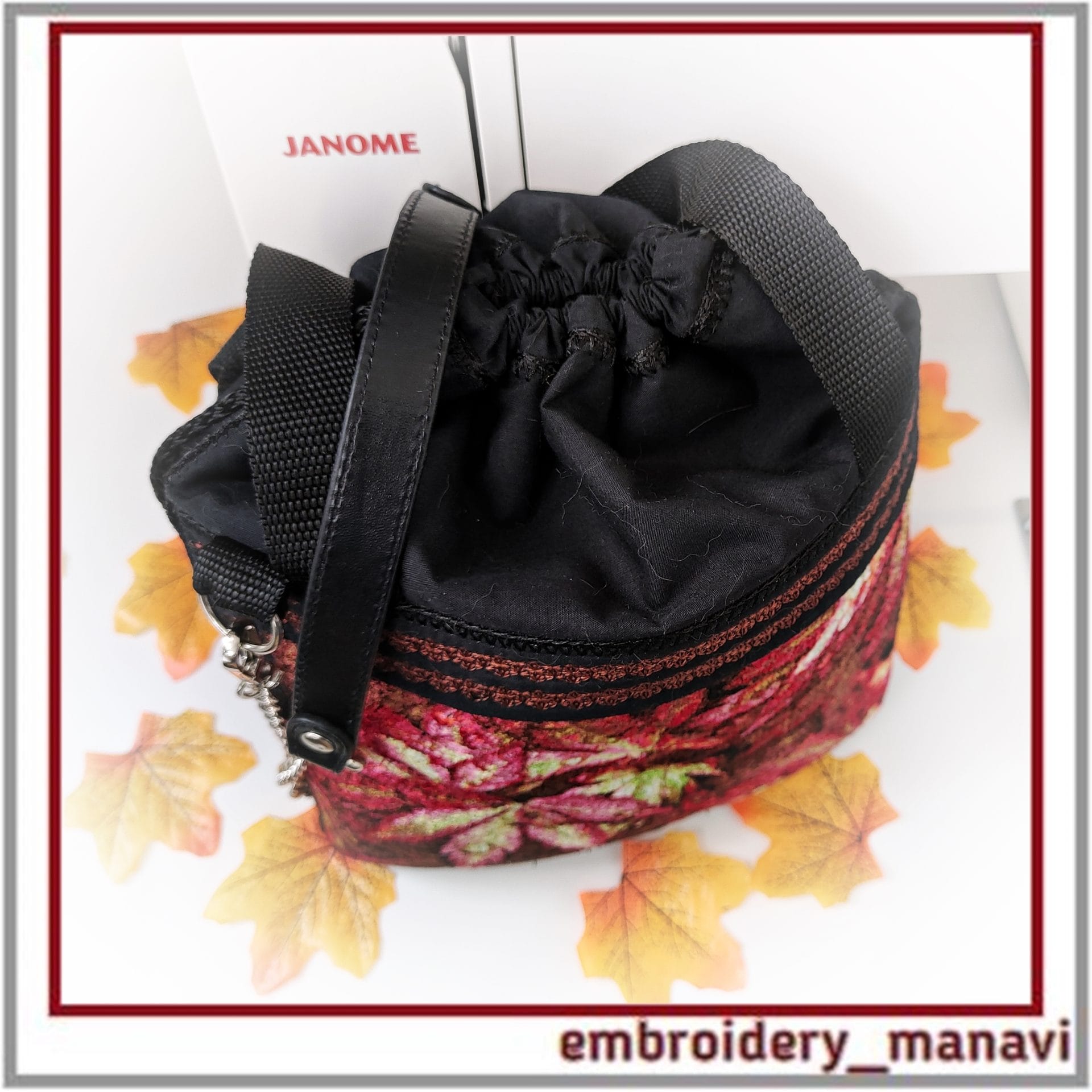ITH Foldable Bag Autumn Leaves Quilting & Photostitch Design 6 ITH Foldable Bag Autumn Leaves Quilting & Photostitch Design - Image 6
