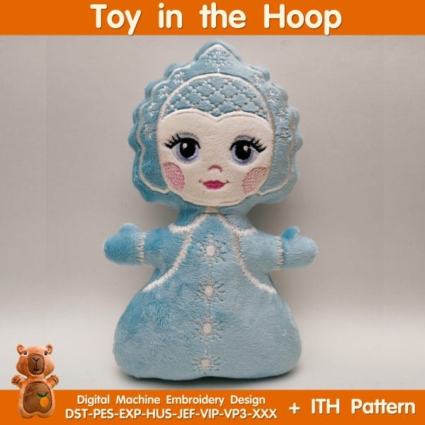 ITH pattern Snow maiden Toy In The Hoop machine embroidery design