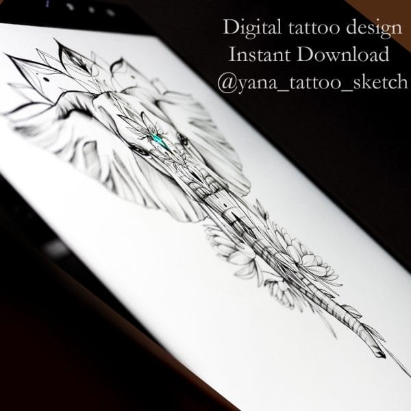 Elephant Tattoo Design Lotus Flower And Elephant Tattoo Sketch