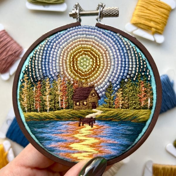 Close To Home, hand embroidery landscape