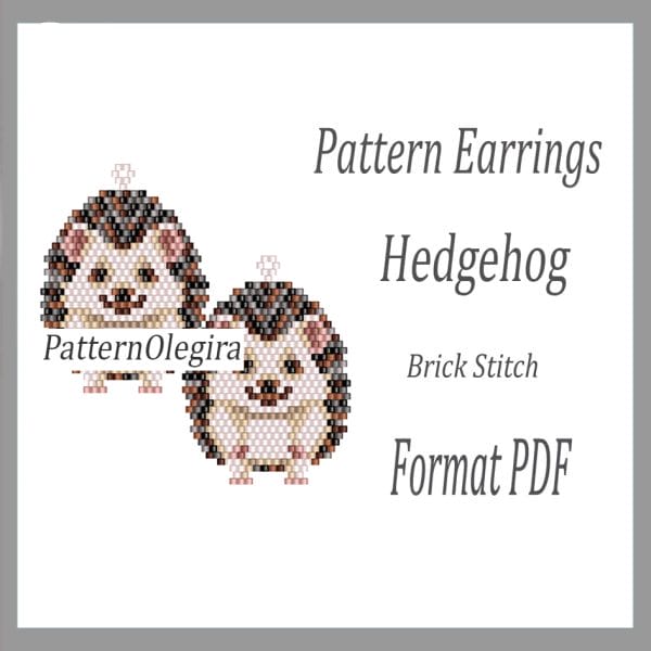 Hedgehog bead earrings pattern Hedgehog bead pattern Olegirabeadpatterns