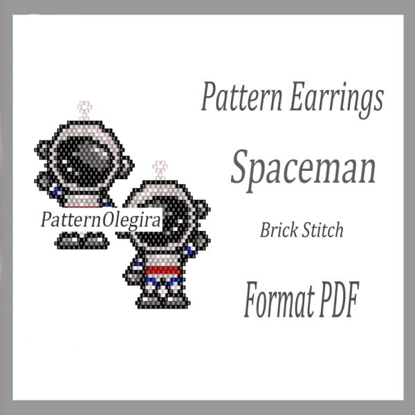 Spaceman Earrings bead pattern PDF File Pattern brick stitch