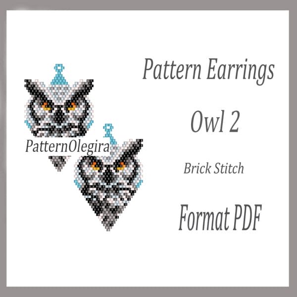 Owl 2 bead earrings pattern Owl bead pattern Olegirabeadpatterns