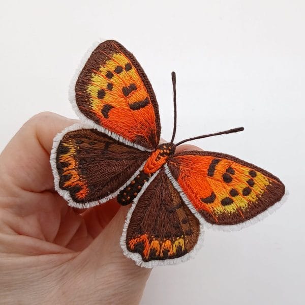 Small Copper butterfly Hand embroidery Tutorial PDF