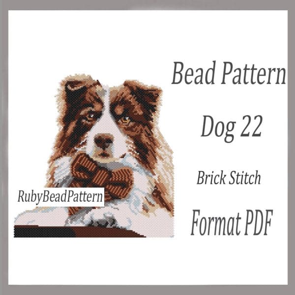 DOG 22 Bead Pattern PDF Brick stitch pattern Dog Beading