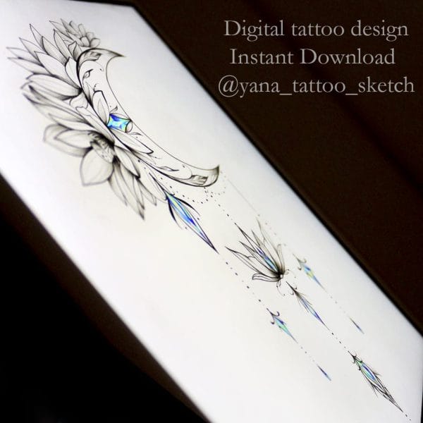 Moon Tattoo Design Crescent Moon Tattoo Sketch Idea