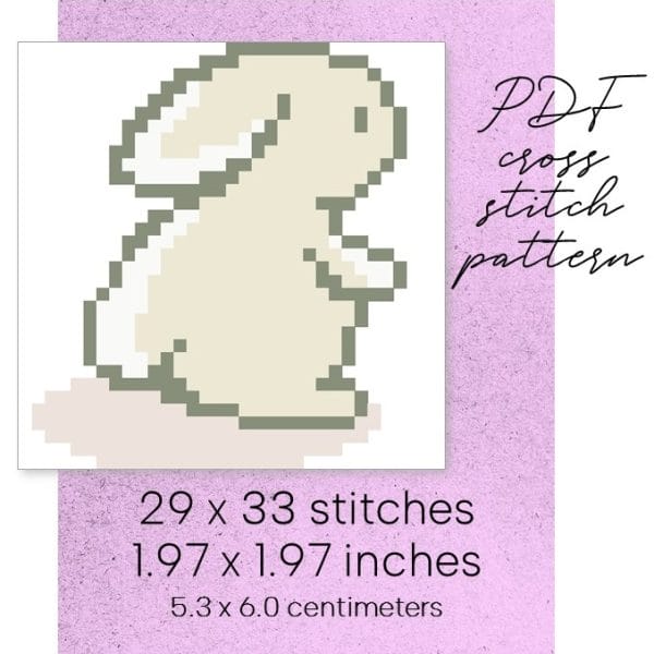 cross stitch pattern animal rabbit hare children child room home decor easy for beginner digital instant download