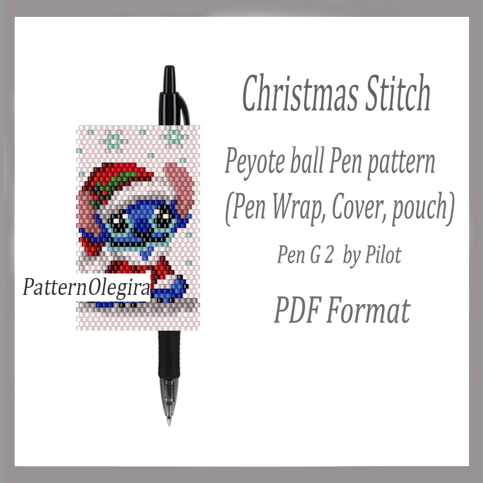 CHRISTMAS STITCH bead pattern PDF file Bead pen wraps pilot G2 1 Christmas Stitch bead pattern Christmas Stitch bead pen wraps Christmas bead cover pen Beading Olegirabeadpatterns