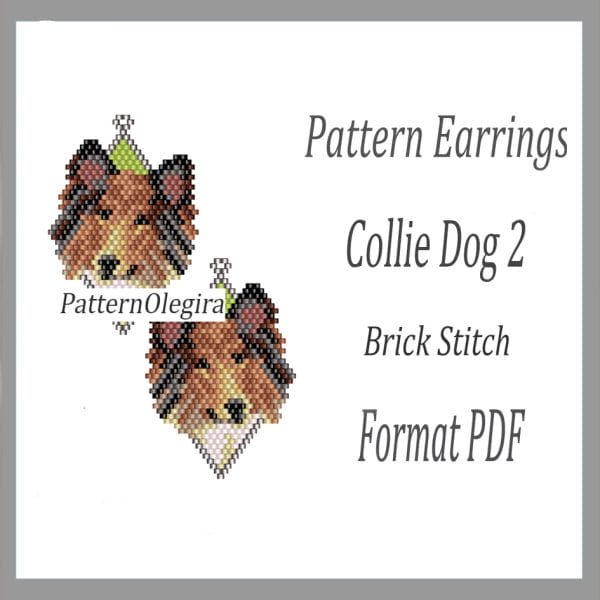 Collie Dog 2 bead earrings pattern Dog bead pattern Olegirabeadpatterns
