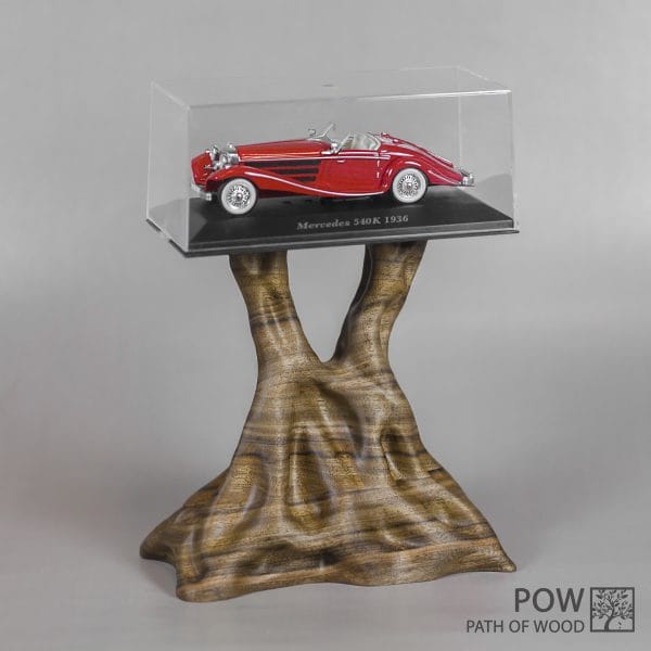 Wooden stand for diecast models Walnut - Hand Made Carving