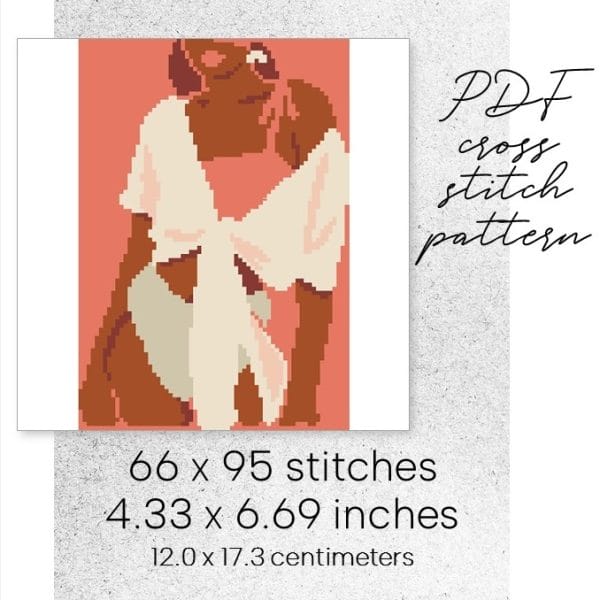 cross stitch pattern boho girl child room home decor easy for beginner digital instant download xstitch