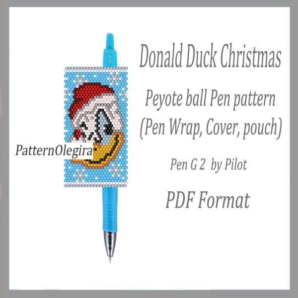 Donald Christmas bead pattern Christmas Donald bead pen wraps Christmas bead cover pen Beading Olegirabeadpatterns