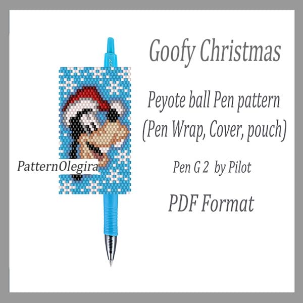 Goofy Christmas bead pattern Christmas Goofy bead pen wraps Christmas bead cover pen Beading Olegirabeadpatterns