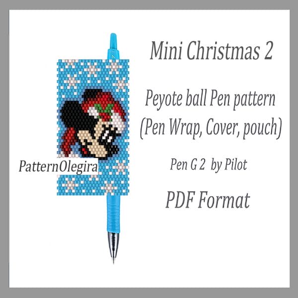 Mini Christmas 2 bead pattern Christmas Mini bead pen wraps Christmas bead cover pen Beading Olegirabeadpatterns