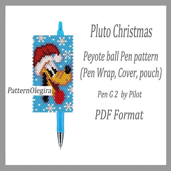 Pluto Christmas bead pattern Christmas Pluto bead pen wraps Christmas bead cover pen Beading Olegirabeadpatterns