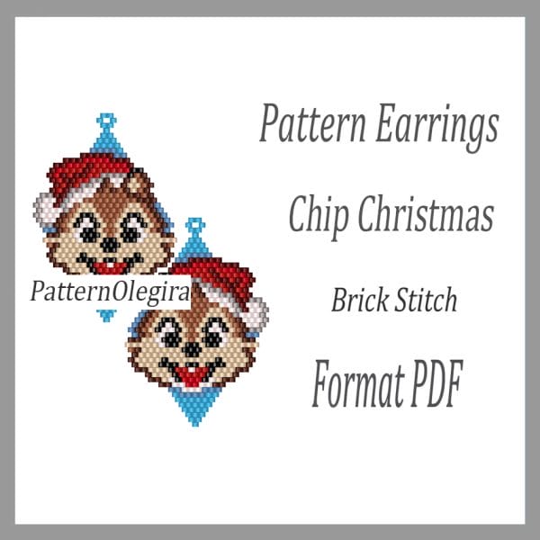 Chip Christmas bead earrings patterns Beading earrings patterns Christmas pattern Olegirabeadpatterns
