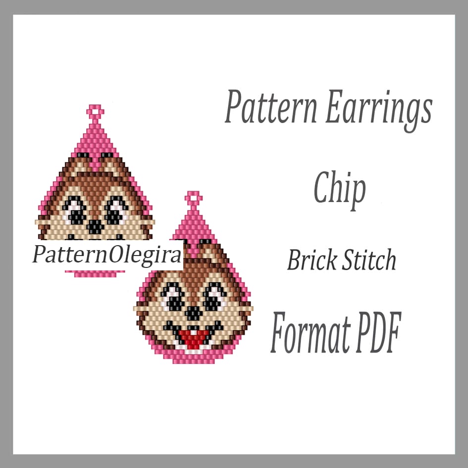 CHIP Earrings beading patterns Brick stitch pattern PDF file 1 Chip bead earrings patterns Beading earrings patterns Chip Olegirabeadpatterns